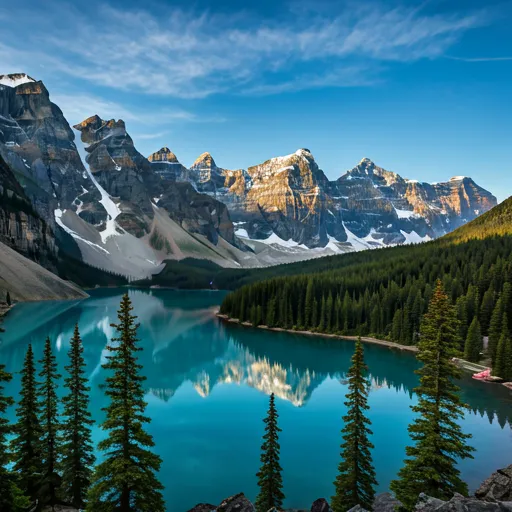 Lago Moraine y las Montañas Rocosas canadienses