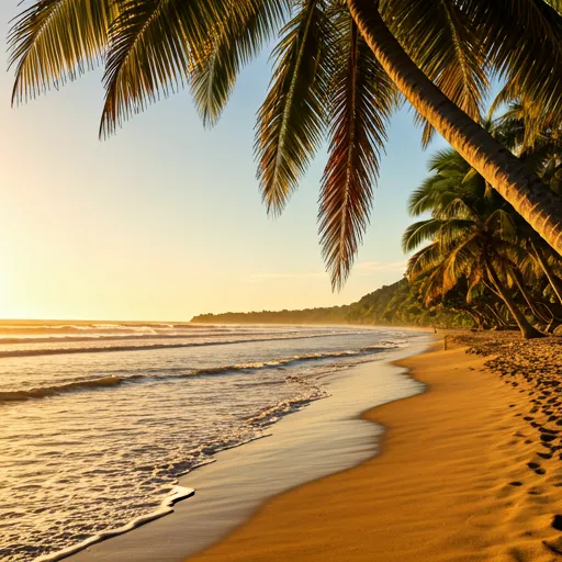 Playa tropical con palmeras en Costa Rica