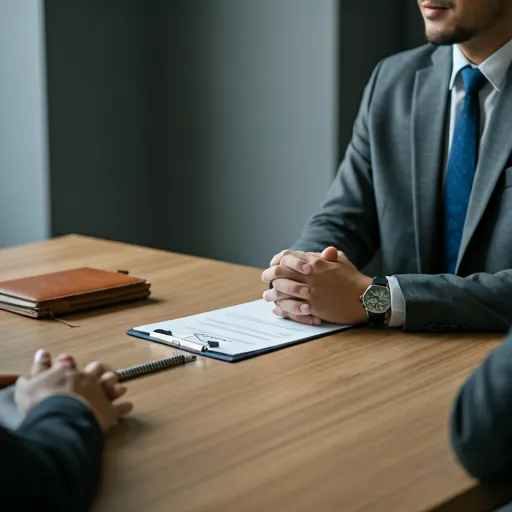 Consultor dando retroalimentación a un solicitante durante un simulacro de entrevista